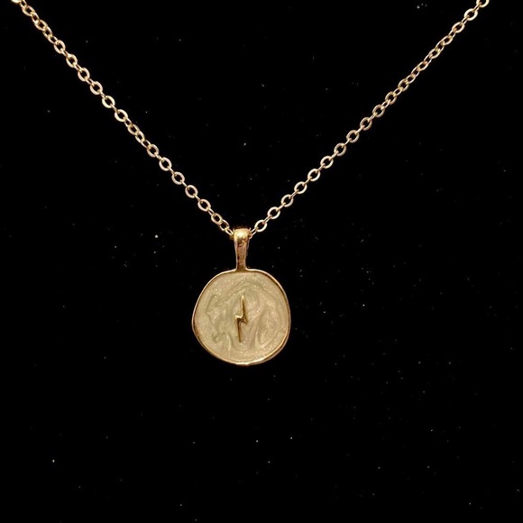 GRAY Resin Lightning Bolt Lucky Charms Necklace - Picture 2 of 8